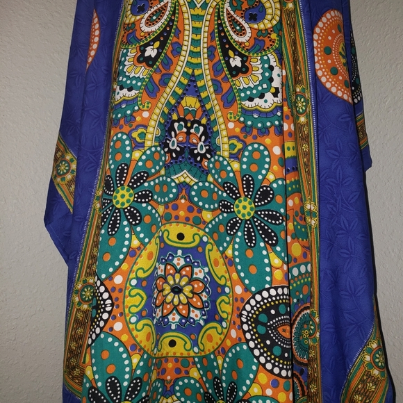Just In: New/NWT Blue/Orange Kaftan Abaya Cover-up - Picture 4 of 14